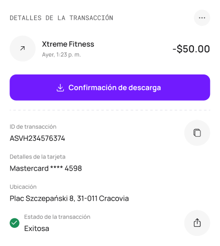 Detalles de la transacción